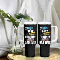 Trucker Dad Tumbler With Handle Best Trucking Dad Ever Truck Driver Father's Day - Wonder Print Shop