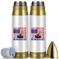 Funny Fishing Bullet Tumbler I Can't Work Today My Arm Is In A Cast Fisherman US Flag