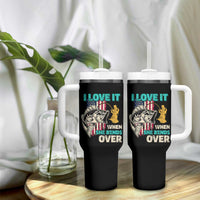 Funny Fishing Tumbler With Handle I Love It When She Bends Over Fisherman Fishing Rod - Wonder Print Shop