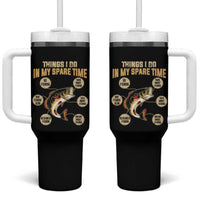 Funny Bass Fishing Tumbler With Handle Things I Do In My Spare Time Bass Fish - Wonder Print Shop