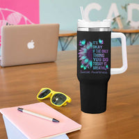 Suicide Prevention Awareness Tumbler With Handle Teal Purple Gradient Sunflower It's Ok If The Only Thing You Do Today Is Breathe - Wonder Print Shop