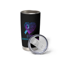 Suicide Prevention Awareness Tumbler Cup Teal Purple Heart Stay Tomorrow Needs You - Wonder Print Shop