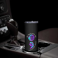 Suicide Prevention Awareness Skinny Tumbler Teal Purple Floral Semicolon It's Ok To Not Be Ok - Wonder Print Shop