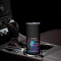 Suicide Prevention Awareness Skinny Tumbler Be Kind Everyone Is Fighting A Battle You Know Nothing About Teal Purple Gradient Sunflower - Wonder Print Shop