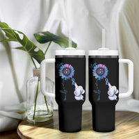 Suicide Prevention Awareness Tumbler With Handle Teal Purple Elephant Sunflower Stay Your Story Is Not Over - Wonder Print Shop