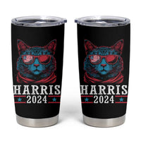 Harris 2024 Tumbler Cup Childless Cat Lady For President American Flag - Wonder Print Shop