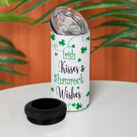 Irish Kisses and Shamrock Wishes 4 in 1 Can Cooler Tumbler Lucky Clover St Patrick's Day