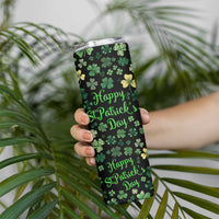 Lucky Irish Shamrocks Skinny Tumbler Happy St Patricks Day