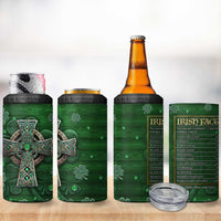 Funny Irish Facts 4 in 1 Can Cooler Tumbler Nutrition Facts Celtic Cross Lucky Shamrocks St Patricks Day