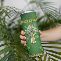 Irish Pride Celtic Cross Skinny Tumbler In My Veins Flows The Blood Of Irish Rebels Ireland