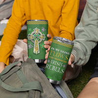 Irish Pride Celtic Cross Tumbler Cup In My Veins Flows The Blood Of Irish Rebels Ireland