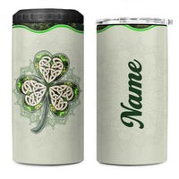 Personalized Lucky Celtic Shamrock 4 in 1 Can Cooler Tumbler Custom Name Ireland Irish Pride