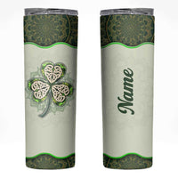Personalized Lucky Celtic Shamrock Skinny Tumbler Custom Name Ireland Irish Pride