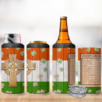 Irish Pride Celtic Cross 4 in 1 Can Cooler Tumbler Funny Nutrtion Fact Ireland Flag Vintage