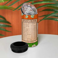 Irish Pride Celtic Cross 4 in 1 Can Cooler Tumbler Funny Nutrtion Fact Ireland Flag Vintage