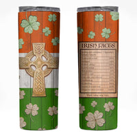 Irish Pride Celtic Cross Skinny Tumbler Funny Nutrtion Fact Ireland Flag Vintage