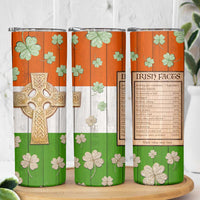 Irish Pride Celtic Cross Skinny Tumbler Funny Nutrtion Fact Ireland Flag Vintage