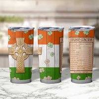 Irish Pride Celtic Cross Tumbler Cup Funny Nutrtion Fact Ireland Flag Vintage