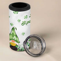 Personalized Lucky Green Gnomies 4 in 1 Can Cooler Tumbler Irish Gnomes Happy St Patrick's Day Leopard