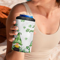 Personalized Lucky Green Gnomies 4 in 1 Can Cooler Tumbler Irish Gnomes Happy St Patrick's Day Leopard