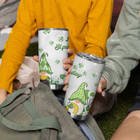Personalized Lucky Green Gnomies Tumbler Cup Irish Gnomes Happy St Patrick's Day Leopard