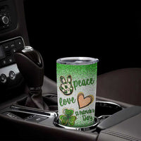 Personalized Green Shamrock Tumbler Cup Custom Name Lucky Irish Peace Love St Patrick's Day