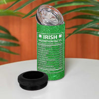 Funny Irish Nutrition Facts 4 in 1 Can Cooler Tumbler Green Leprechaun Costume St Patrick's Day