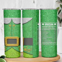 Funny Irish Nutrition Facts Skinny Tumbler Green Leprechaun Costume St Patrick's Day