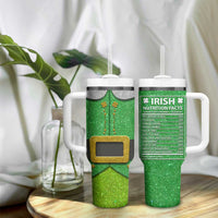 Funny Irish Nutrition Facts Tumbler With Handle Green Leprechaun Costume St Patrick's Day