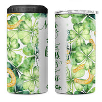 Green Lucky Shamrock Wishes 4 in 1 Can Cooler Tumbler May Your Troubles Be Less And Your Blessings Be More Irish Things
