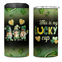 This Is My Lucky Cup 4 in 1 Can Cooler Tumbler Cute Irish Gnomes Buffalo Palid Funny St Patricks Day