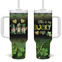 This Is My Lucky Cup Tumbler With Handle Cute Irish Gnomes Buffalo Palid Funny St Patricks Day