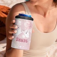 Personalized Sisterhood Floral Pink 4 in 1 Can Cooler Tumbler Custom Name Sisters Are Always Close At Heart