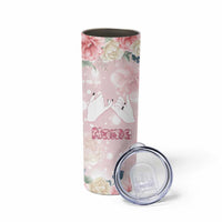 Personalized Sisterhood Floral Pink Skinny Tumbler Custom Name Sisters Are Always Close At Heart