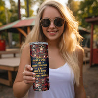 Personalized La Catrina Sugar Skull Skinny Tumbler Custom Name Day of the Dead Skull Roses Gothic Aesthetic