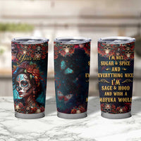 Personalized La Catrina Sugar Skull Tumbler Cup Custom Name Day of the Dead Skull Roses Gothic Aesthetic