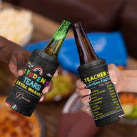 Personalized Funny Teacher Nutrition Facts 4 in 1 Can Cooler Tumbler Custom Name Gifts for Educators Student Tears Still Warm