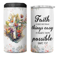 Christian Faith Floral 4 in 1 Can Cooler Tumbler Bible Verse It Makes Them Possible Inspirational Religious Gifts