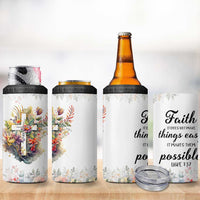 Christian Faith Floral 4 in 1 Can Cooler Tumbler Bible Verse It Makes Them Possible Inspirational Religious Gifts