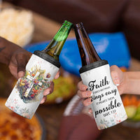 Christian Faith Floral 4 in 1 Can Cooler Tumbler Bible Verse It Makes Them Possible Inspirational Religious Gifts