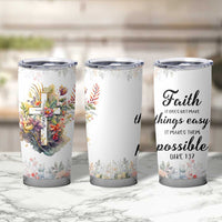 Christian Faith Floral Tumbler Cup Bible Verse It Makes Them Possible Inspirational Religious Gifts