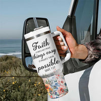 Christian Faith Floral Tumbler With Handle Bible Verse It Makes Them Possible Inspirational Religious Gifts