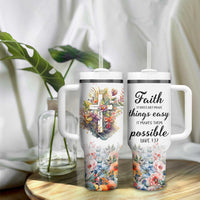 Christian Faith Floral Tumbler With Handle Bible Verse It Makes Them Possible Inspirational Religious Gifts