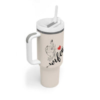 Funny Wifey Tumbler With Handle Wife Nutrtion Facts Spouse Gift TB02