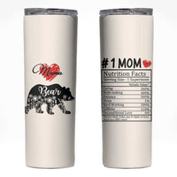 Mama Bear Skinny Tumbler #1 Mom Nutrition Facts Floral Bear Mothers Day Gift TB02