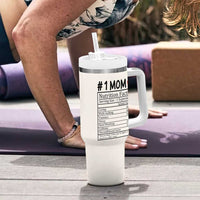 Mama Bear Tumbler With Handle #1 Mom Nutrition Facts Floral Bear Mothers Day Gift TB02