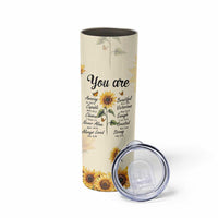 Inspirational Quotes Sunflower Skinny Tumbler Christian Faith Religious Encouragement Bible Verse