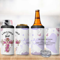 Aesthetic Floral Christian 4 in 1 Can Cooler Tumbler I Am A Child Of God Religious Faith Inspirational Bible Verse
