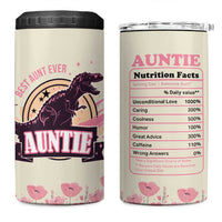 Best Aunt Ever Floral 4 in 1 Can Cooler Tumbler Funny Dinosaur Auntie Nutrition Facts Cute Rex Aunts Gift TB02