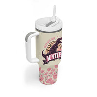 Best Aunt Ever Floral Tumbler With Handle Funny Dinosaur Auntie Nutrition Facts Cute Rex Aunts Gift TB02